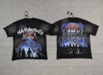 编号113 #P77 HARMONY New Age T-shirt 2026ss欧美最新潮牌白墨直喷烫钻洗水磨破做旧短袖T恤 码数：S  M  L  XL