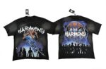 编号113 #P77 HARMONY New Age T-shirt 2026ss欧美最新潮牌白墨直喷烫钻洗水磨破做旧短袖T恤 码数：S  M  L  XL