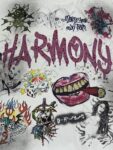 编号101 #P70 HARMONY New Age T-shirt 2026ss欧美最新潮牌白墨直喷烫钻洗水做旧短袖T恤 码数：S  M  L  XL