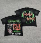 编号102 #P63 HARMONY New Age T-shirt 2026ss欧美最新潮牌印花烫钻洗水做旧短袖T恤 码数：S  M  L  XL