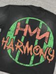 编号102 #P63 HARMONY New Age T-shirt 2026ss欧美最新潮牌印花烫钻洗水做旧短袖T恤 码数：S  M  L  XL
