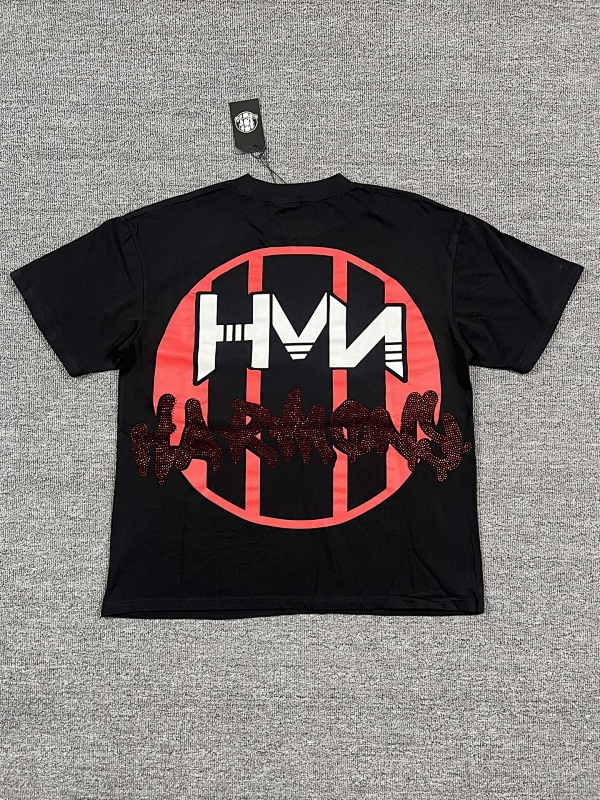 编号108 #P63 HARMONY New Age T-shirt 2026ss欧美最新潮牌白墨直喷烫钻洗水短袖T恤 码数：S  M  L  XL
