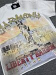 编号112 #P72 HARMONY New Age T-shirt 2026ss欧美最新潮牌白墨直喷烫钻洗水做旧短袖T恤 码数：S  M  L  XL