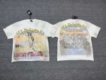 编号112 #P72 HARMONY New Age T-shirt 2026ss欧美最新潮牌白墨直喷烫钻洗水做旧短袖T恤 码数：S  M  L  XL