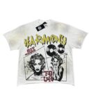 编号116 #P63 HARMONY New Age T-shirt 2026ss欧美最新潮牌印花烫钻洗水做旧短袖T恤 码数：S  M  L  XL