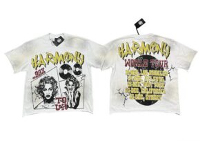 yupoo_42621_f7972001.jpg 编号116 #P63 HARMONY New Age T-shirt 2026ss欧美最新潮牌印花烫钻洗水做旧短袖T恤 码数:S M L XL