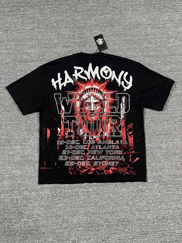 编号117 #P58 HARMONY New Age T-shirt 2026ss欧美最新潮牌印花烫钻洗水短袖T恤 码数：S  M  L  XL
