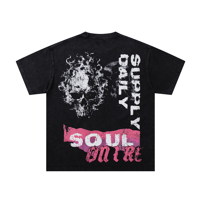 S3717#P59 SUPPLY TEE美式街头风潮流烫钻T恤