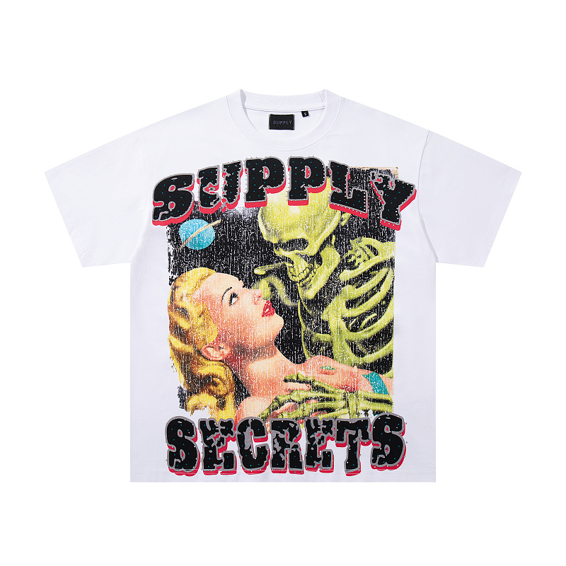 S3719#P56 SUPPLY TEE美式街头风潮流烫钻T恤
