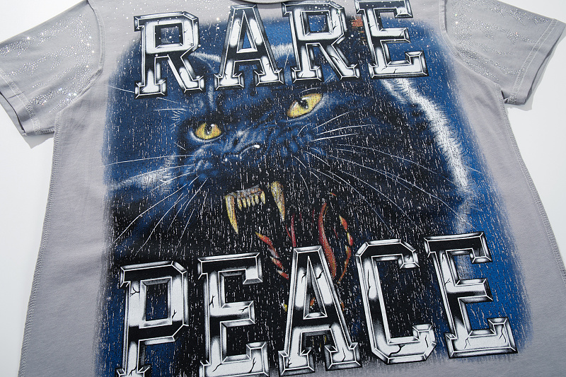 R4814#P65 Rare Peace, Rare Calm西海岸复古做旧烫钻新款!