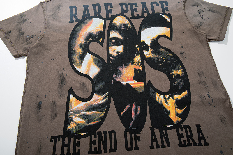 R4808#P65 Rare Peace, Rare Calm西海岸复古做旧烫钻新款!