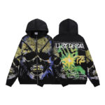 编号VA562，Vale Forever Gravedigger做旧洗水纯棉连帽衫印花