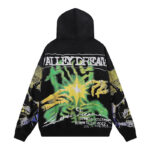 编号VA562，Vale Forever Gravedigger做旧洗水纯棉连帽衫印花