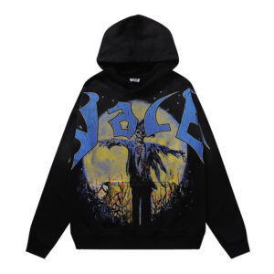 编号VA205,美潮Vale Valley Forever Scarecrow Pullover Hoodie稻草人印花泥印洗水做旧毛圈连帽衫卫衣男女