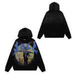 编号VA205,美潮Vale Valley Forever Scarecrow Pullover Hoodie稻草人印花泥印洗水做旧毛圈连帽衫卫衣男女