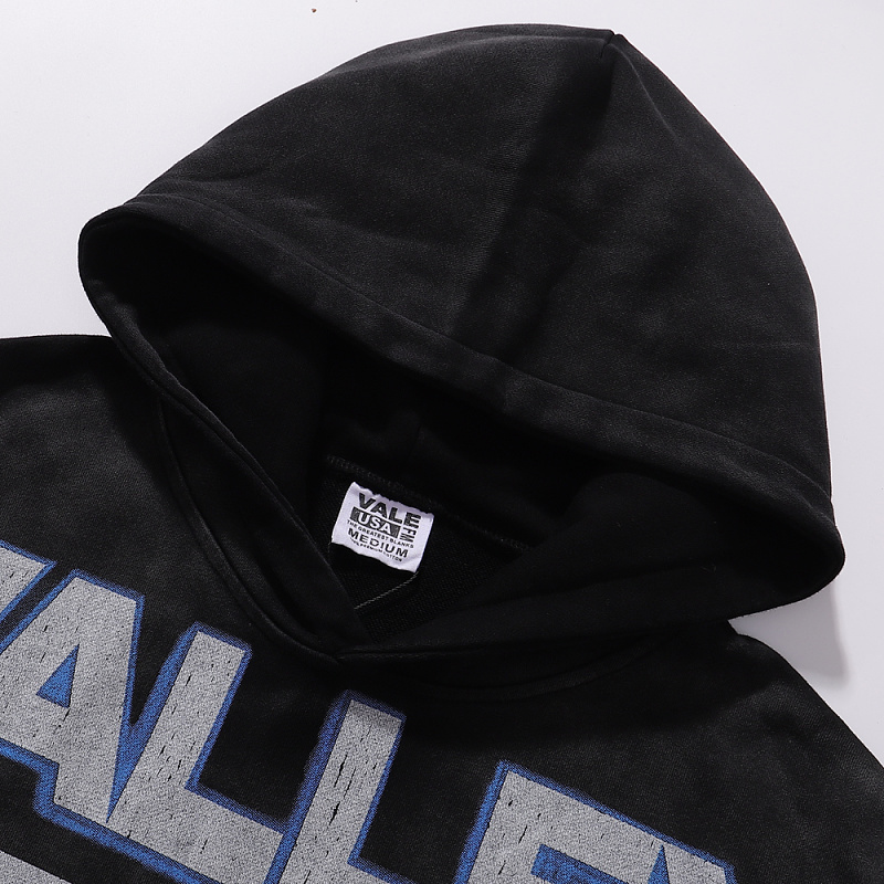 编号VA201，美潮Vale Valley Forever Watchdog Pullover Hoodie高品质泥印洗水做旧毛圈连帽衫卫衣男女