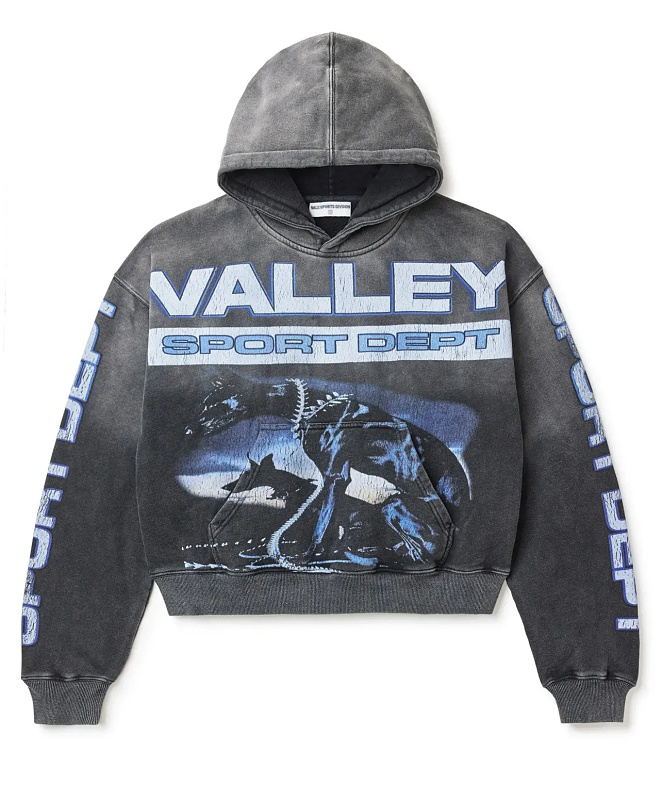 编号VA201，美潮Vale Valley Forever Watchdog Pullover Hoodie高品质泥印洗水做旧毛圈连帽衫卫衣男女