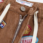 V808# P137 新增蓝色！Vale Forever 1980S JORTS最新潮牌牛仔刺绣烫钻短裤