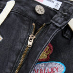 V808# P137 新增蓝色！Vale Forever 1980S JORTS最新潮牌牛仔刺绣烫钻短裤