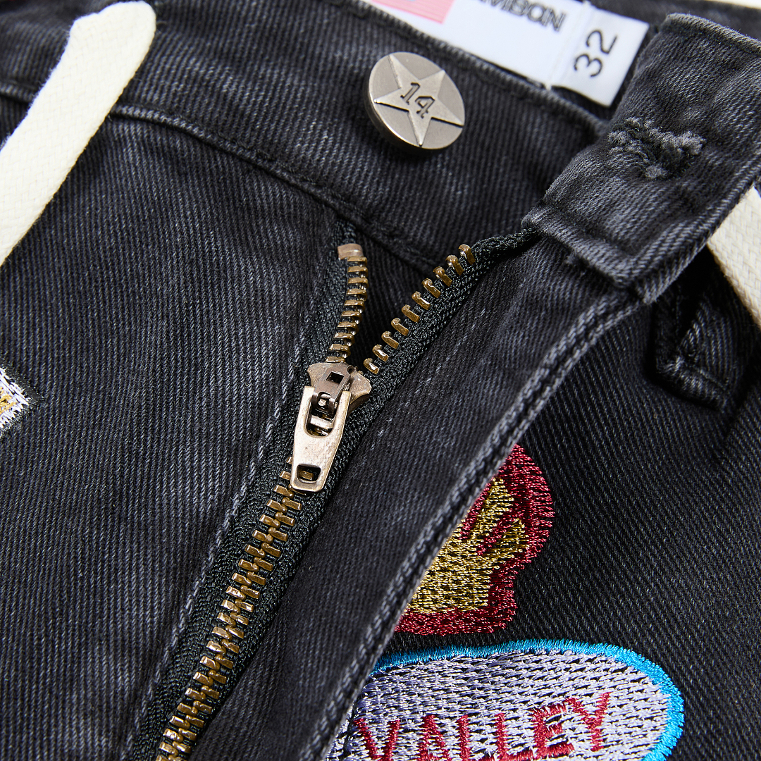 V808# P137 新增蓝色！Vale Forever 1980S JORTS最新潮牌牛仔刺绣烫钻短裤