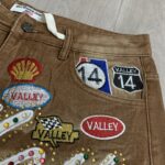 V808# P137 新增蓝色！Vale Forever 1980S JORTS最新潮牌牛仔刺绣烫钻短裤