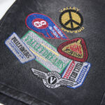V808# P137 新增蓝色！Vale Forever 1980S JORTS最新潮牌牛仔刺绣烫钻短裤