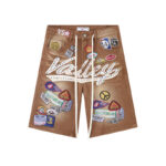 V808# P137 新增蓝色！Vale Forever 1980S JORTS最新潮牌牛仔刺绣烫钻短裤