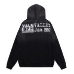 编号VA210，美潮Vale Forever Big Chain大项链印花泥印洗水做旧连帽衫卫衣男女