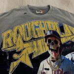 R509# P70 RoughPlay Champion T-Shirt 2026美国洛杉矶最新街头潮牌烫钻白墨直喷短袖T恤