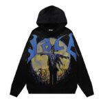 编号VA205,P105美潮Vale Valley Forever Scarecrow Pullover Hoodie稻草人印花泥印洗水做旧毛圈连帽衫卫衣男女