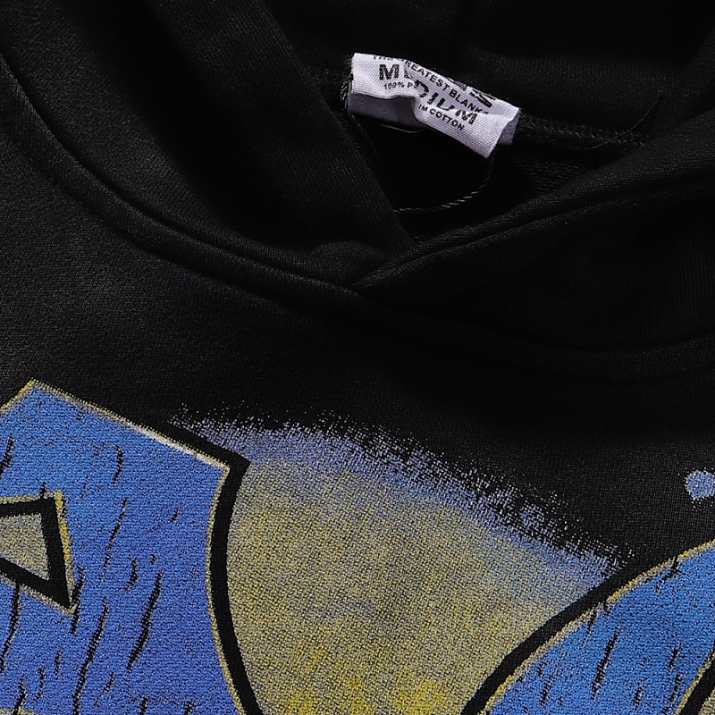 编号VA205,P105美潮Vale Valley Forever Scarecrow Pullover Hoodie稻草人印花泥印洗水做旧毛圈连帽衫卫衣男女