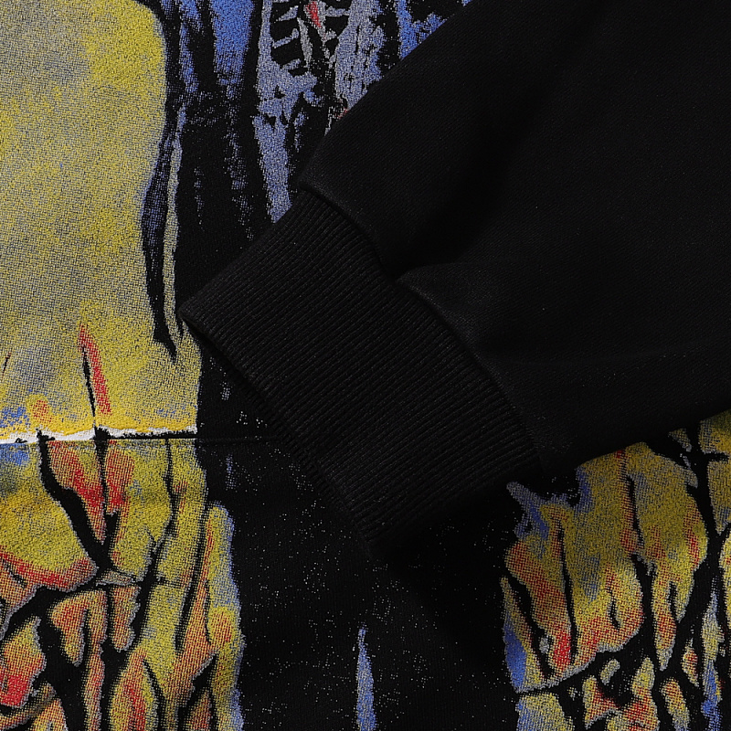 编号VA205,P105美潮Vale Valley Forever Scarecrow Pullover Hoodie稻草人印花泥印洗水做旧毛圈连帽衫卫衣男女