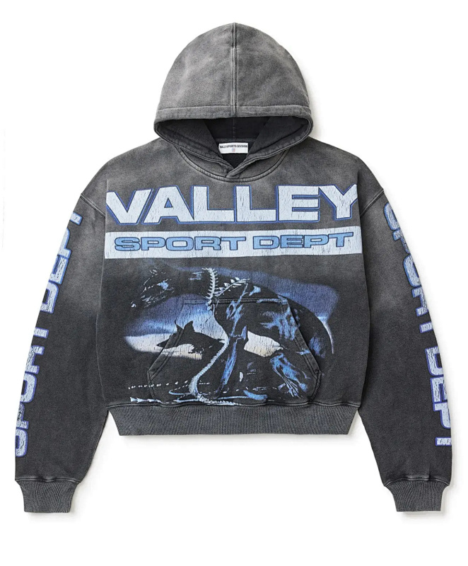 编号VA201，P105美潮Vale Valley Forever Watchdog Pullover Hoodie高品质泥印洗水做旧毛圈连帽衫卫衣男女