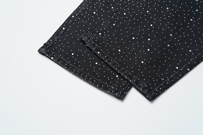 V802# P138 Vale Forever RAIN CLASSIC DENIM最新时尚潮牌满身烫钻破洞牛仔