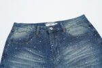 V802# P138 Vale Forever RAIN CLASSIC DENIM最新时尚潮牌满身烫钻破洞牛仔
