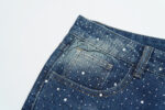 V802# P138 Vale Forever RAIN CLASSIC DENIM最新时尚潮牌满身烫钻破洞牛仔