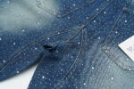 V802# P138 Vale Forever RAIN CLASSIC DENIM最新时尚潮牌满身烫钻破洞牛仔