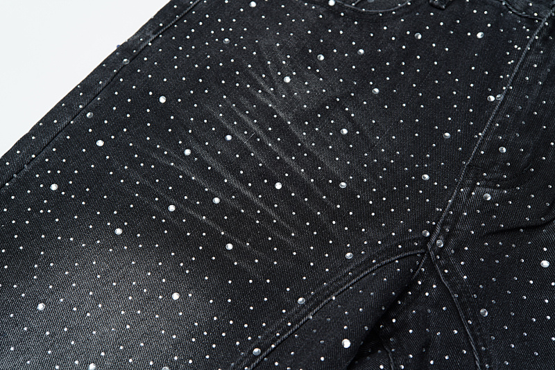 V802# P138 Vale Forever RAIN CLASSIC DENIM最新时尚潮牌满身烫钻破洞牛仔