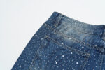 V802# P138 Vale Forever RAIN CLASSIC DENIM最新时尚潮牌满身烫钻破洞牛仔
