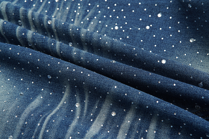 V802# P138 Vale Forever RAIN CLASSIC DENIM最新时尚潮牌满身烫钻破洞牛仔