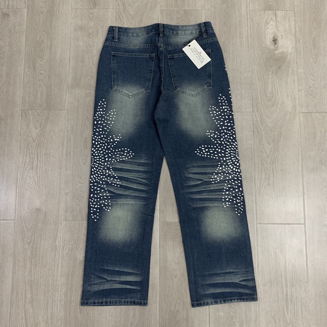 V803# P138 Vale Forever SIRENS DENIM时尚高品质烫钻牛仔