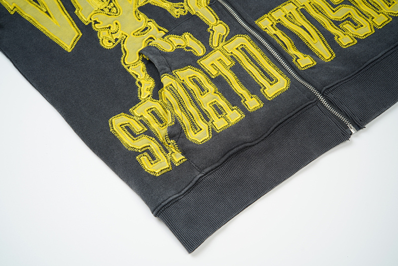 V123# P140 Vale Forever VALLEY ZIP UP HOODIE绣花时尚开衫卫衣