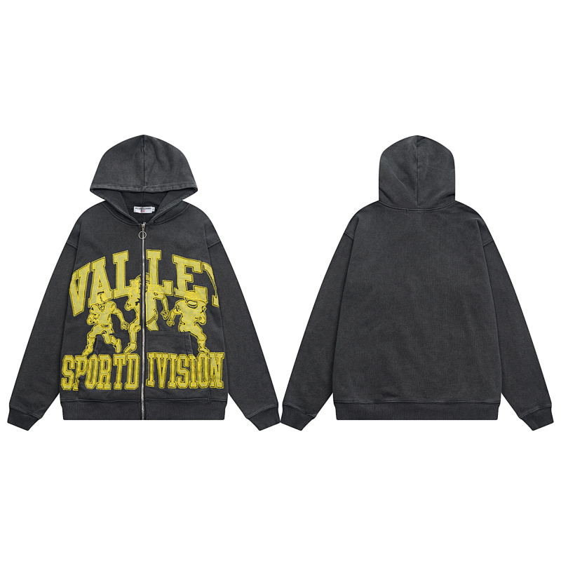 V123# P140 Vale Forever VALLEY ZIP UP HOODIE绣花时尚开衫卫衣