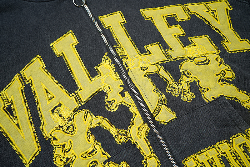 V123# P140 Vale Forever VALLEY ZIP UP HOODIE绣花时尚开衫卫衣