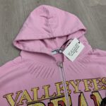 V125# P128 Vale  DREAM VALLEY Zip Up Hoodie烫钻粉色开衫卫衣
