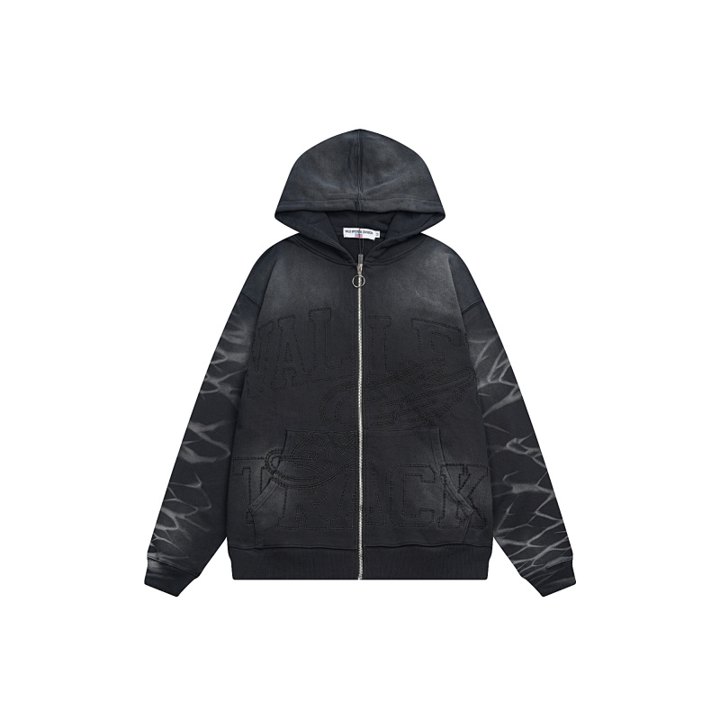 V122# P130 Vale Forever SAND GARDEN ZIP UP HOODIE绣花时尚开衫卫衣