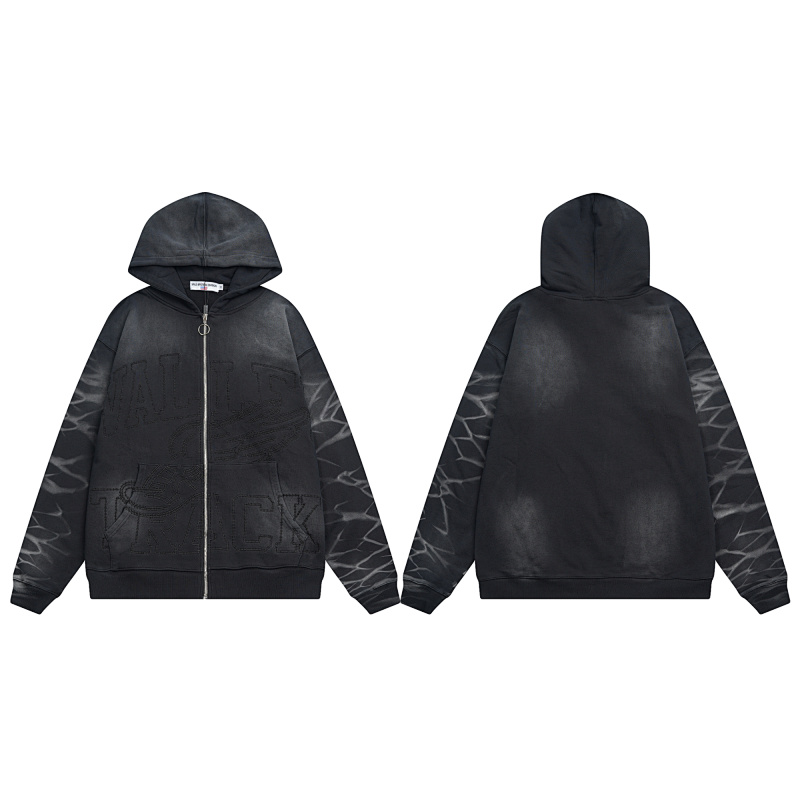 V122# P130 Vale Forever SAND GARDEN ZIP UP HOODIE绣花时尚开衫卫衣