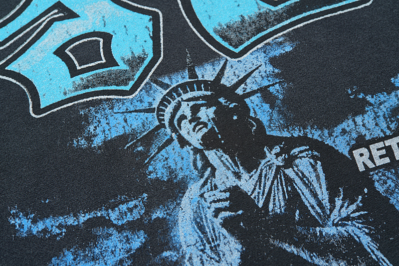 V119# P112 Vale Forever Valley Statue of Liberty Hoodie 洗水做旧高品质纯棉帽衫卫衣