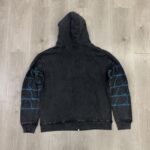 V126# P112 Vale Big Widow Zip Up Hoodie蜘蛛网印花开衫卫衣
