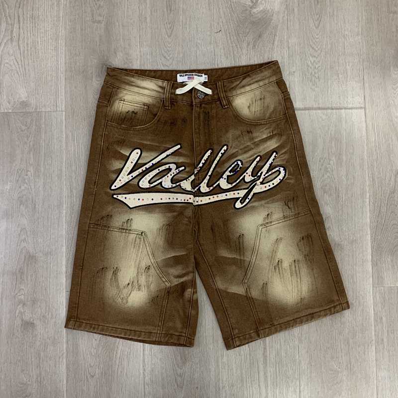 V806# P108 Vale Valley Forever SKITTLES JORTS Jean Shorts烫钻牛仔短裤